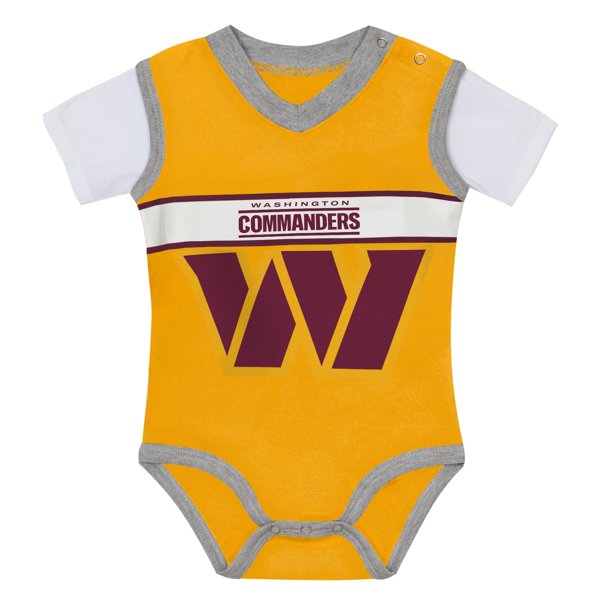 Ensemble body et pantalon deux pièces en jersey Outerstuff or/gris chiné Washington Commanders pour bébé